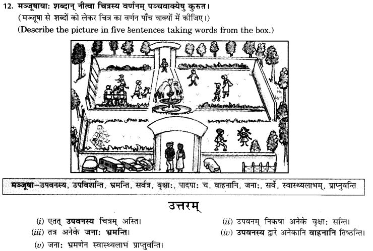NCERT Solutions for Class 9th Sanskrit Chapter 4 चित्राधारितम् वर्णनम् 13