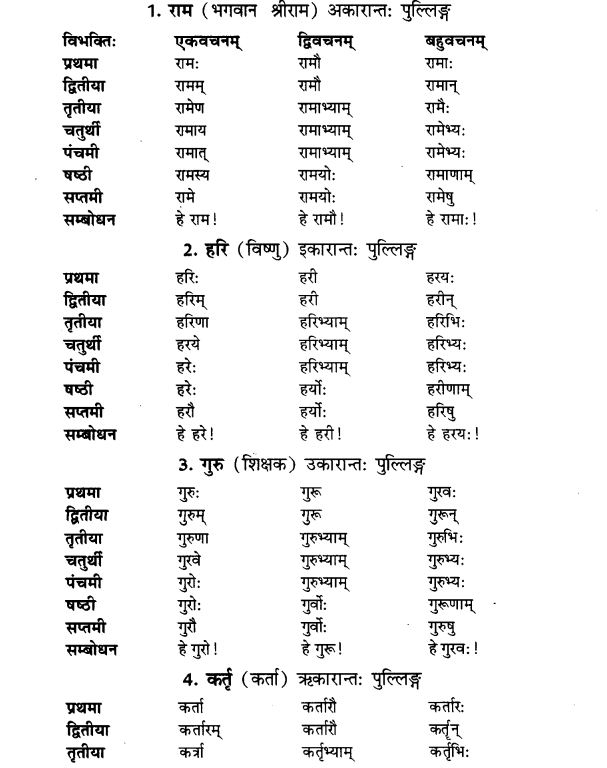 NCERT Solutions for Class 9th Sanskrit Chapter 5 Anathsabdhah, Halanthsabdah, Sarvnamsabdah, Sankhyavachansabdah 1