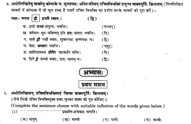 NCERT Solutions for Class 9th Sanskrit Chapter 5 Anathsabdhah, Halanthsabdah, Sarvnamsabdah, Sankhyavachansabdah 59