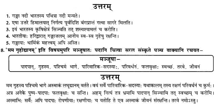 Class 9 Sanskrit Grammar Book Solutions अनुच्छेद लेखनम्