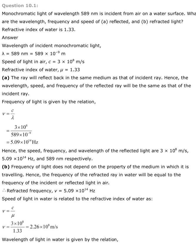 NCERT Solutions For Class 12 Physics Chapter 10 Wave Optics 1