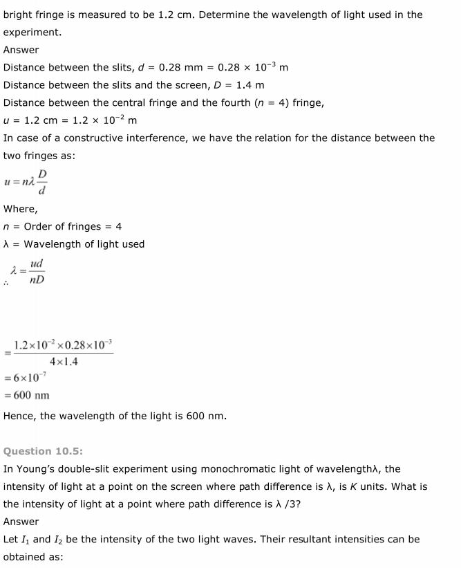 NCERT Solutions For Class 12 Physics Chapter 10 Wave Optics 4