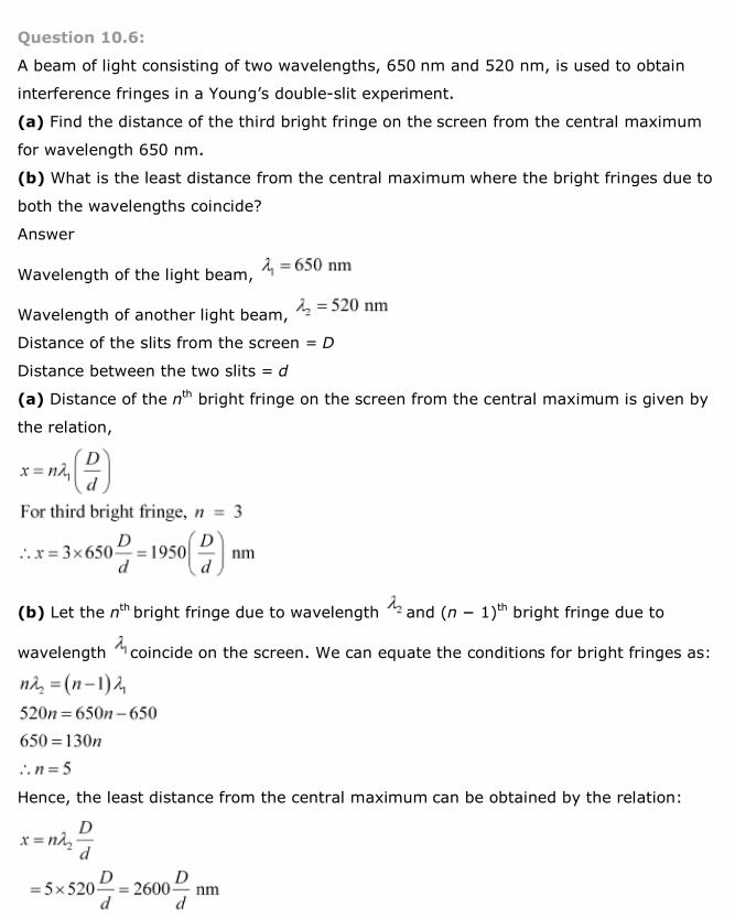 NCERT Solutions For Class 12 Physics Chapter 10 Wave Optics 6