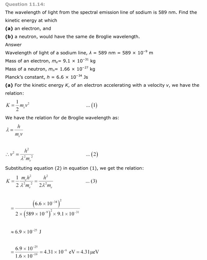 NCERT Solutions For Class 12 Physics Chapter 11 Dual Nature of Radiation and Matter 13