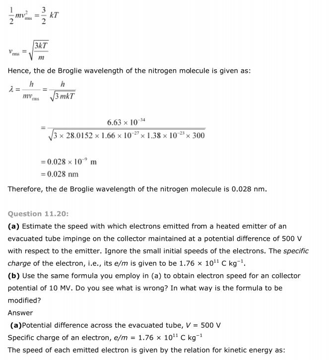 NCERT Solutions For Class 12 Physics Chapter 11 Dual Nature of Radiation and Matter 20