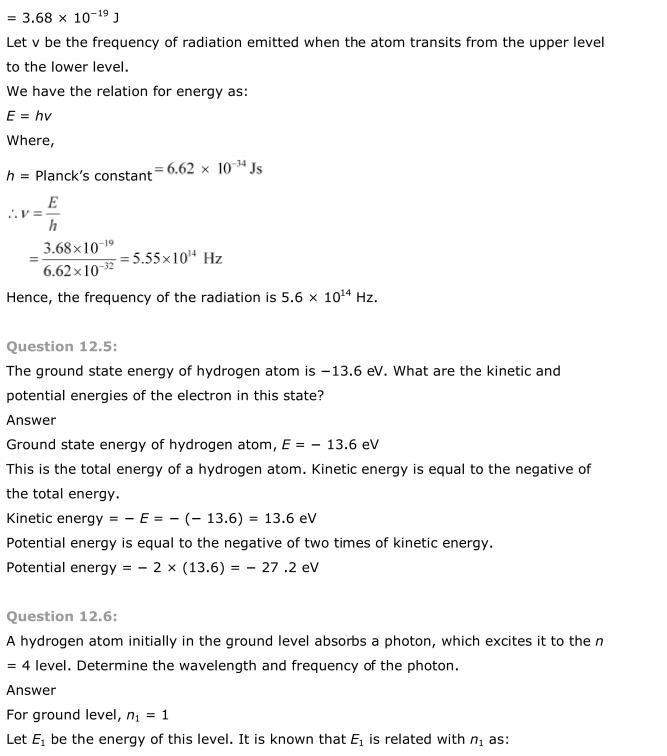 NCERT Solutions For Class 12 Physics Chapter 12 Atoms 3