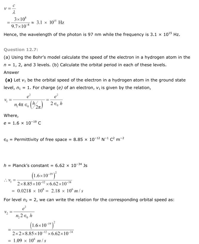 NCERT Solutions For Class 12 Physics Chapter 12 Atoms 5