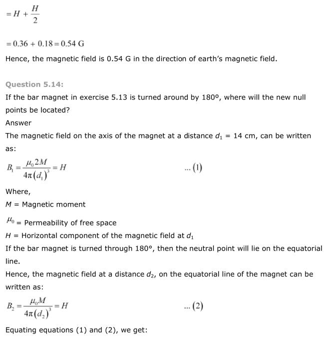NCERT Solutions For Class 12 Physics Chapter 5 Magnetism and Matter 12