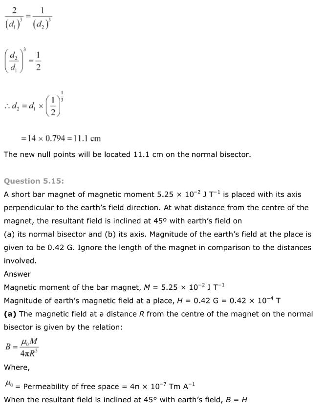 NCERT Solutions For Class 12 Physics Chapter 5 Magnetism and Matter 13