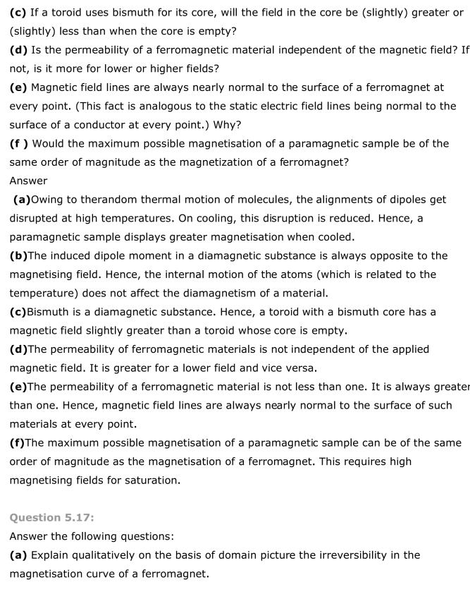 NCERT Solutions For Class 12 Physics Chapter 5 Magnetism and Matter 15