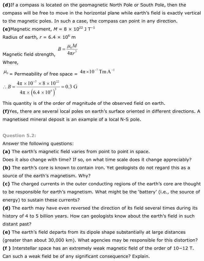 NCERT Solutions For Class 12 Physics Chapter 5 Magnetism and Matter 2