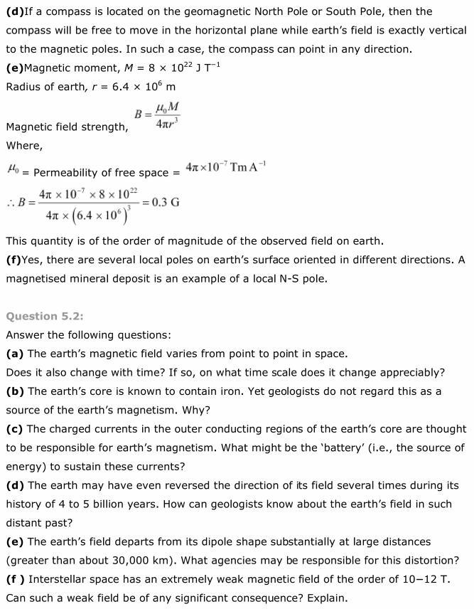 NCERT Solutions For Class 12 Physics Chapter 5 Magnetism and Matter 2