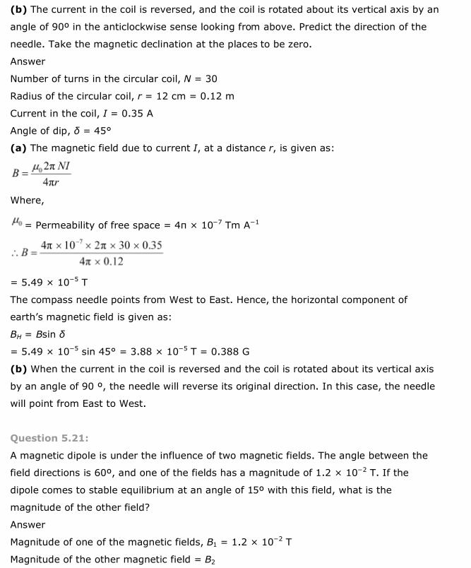 NCERT Solutions For Class 12 Physics Chapter 5 Magnetism and Matter 20