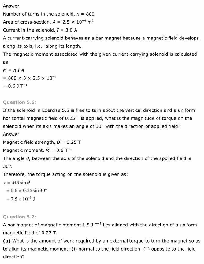 NCERT Solutions For Class 12 Physics Chapter 5 Magnetism and Matter 5