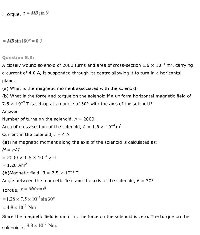 NCERT Solutions For Class 12 Physics Chapter 5 Magnetism and Matter 7