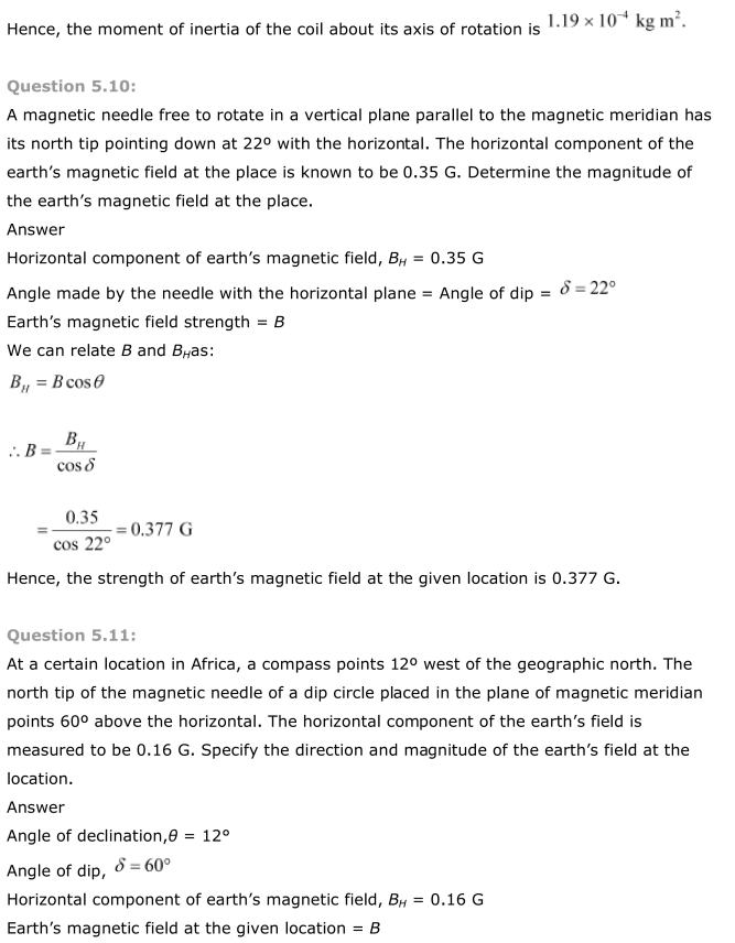 NCERT Solutions For Class 12 Physics Chapter 5 Magnetism and Matter 9