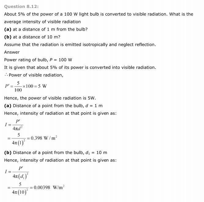 NCERT Solutions For Class 12 Physics Chapter 8 Electromagnetic Waves 12