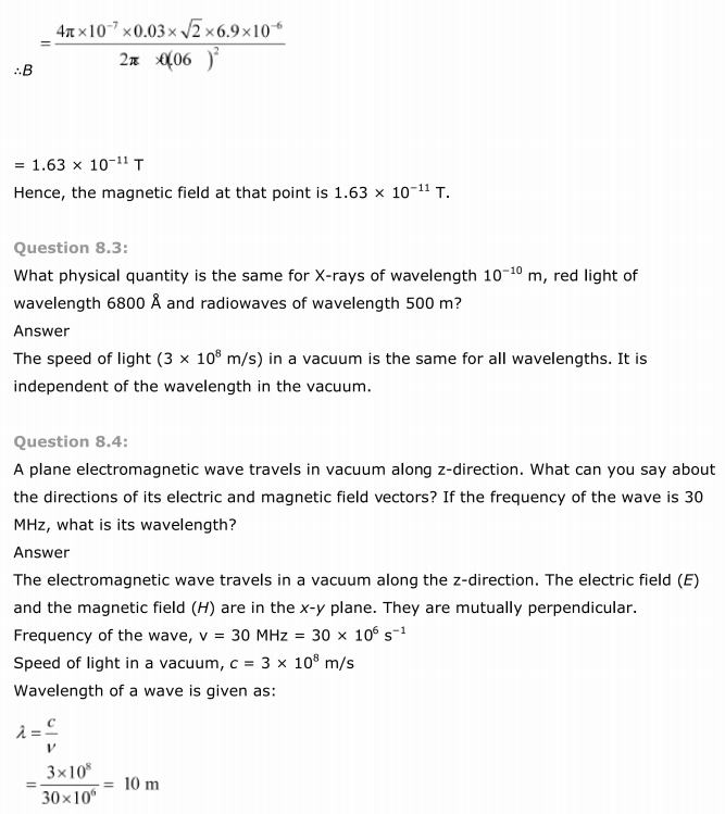 NCERT Solutions For Class 12 Physics Chapter 8 Electromagnetic Waves 4