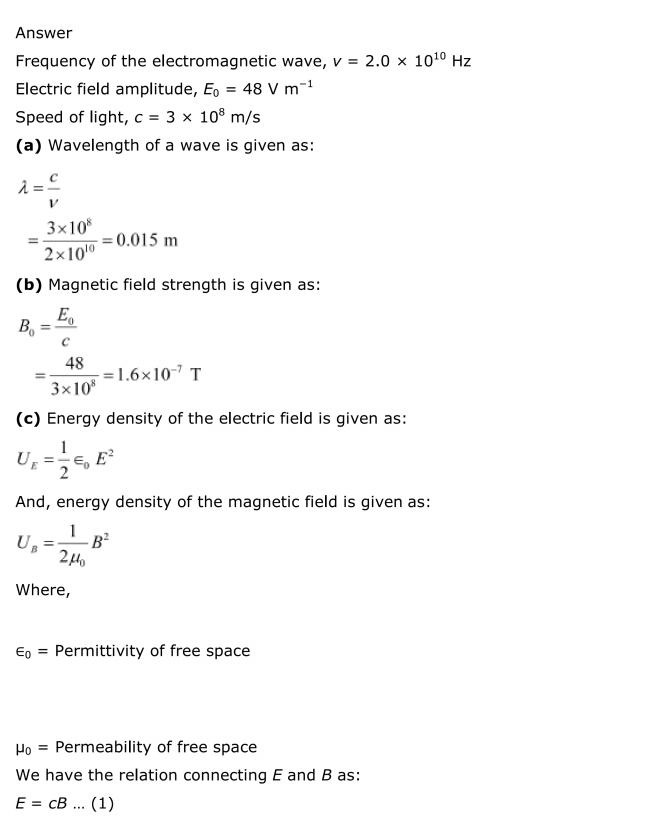 NCERT Solutions For Class 12 Physics Chapter 8 Electromagnetic Waves 9