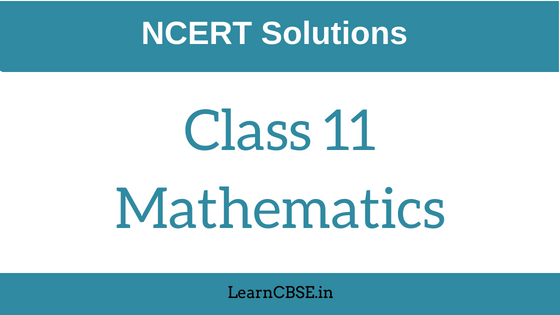 NCERT Solutions for Class 11 Maths