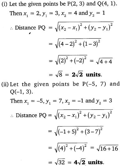 Coordinate Geometry Class 10 Maths NCERT Solutions Ex 7.1 PDF Download