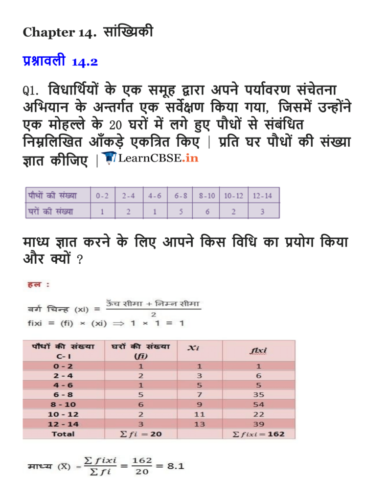 NCERT Solutions for class 10 Maths Chapter 14 Exercise 14.2