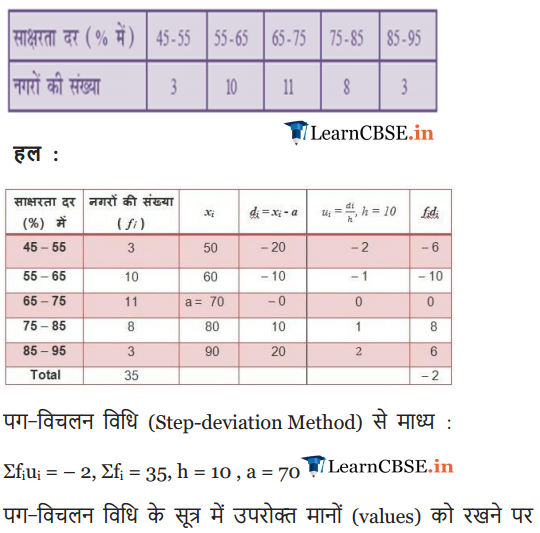 class 10 Maths Chapter 14 Exercise 14.2 solutions in hindi