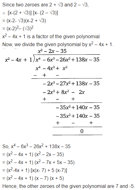 Polynomials Exercise 2.4 Class 10 Maths NCERT Solutions Q4