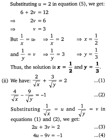 NCERT Solutions for Class 10 Maths Chapter 3 Pdf Pair Of Linear Equations In Two Variables Ex 3.6 Q1.1
