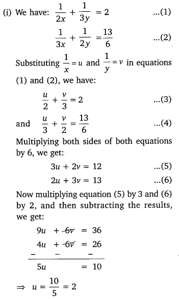NCERT Solutions for Class 10 Maths Chapter 3 Pdf Pair Of Linear Equations In Two Variables Ex 3.6 Q1