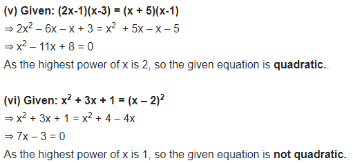 NCERT Solutions for Class 10 Maths Chapter 4 Quadratic Equations Ex 4.1 PDF Download Q1.1