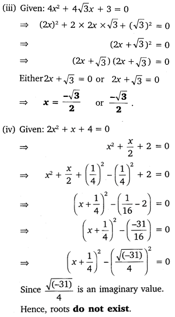 NCERT Solutions for Class 10 Maths Chapter 4 Quadratic Equations Exercise 4.3 Q1.2