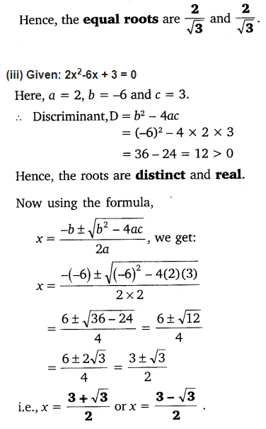 NCERT Solutions for Class 10 Maths Chapter 4 Quadratic Equations Exercise 4.4 PDF Download Q1.1