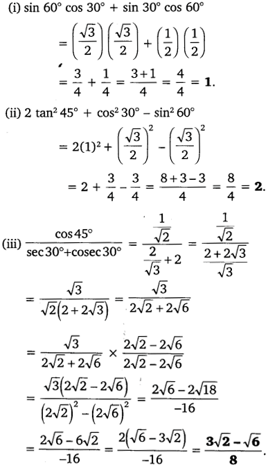 NCERT Solutions for Class 10 Maths Chapter 8 Trigonometry Exercise 8.2 Free PDF Download Q1