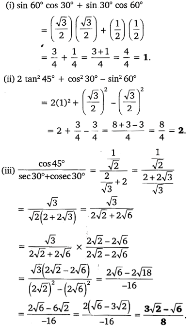 Ncert Solutions For Class 10 Maths Chapter 8 Introduction To Trigonometry Ex 8 2