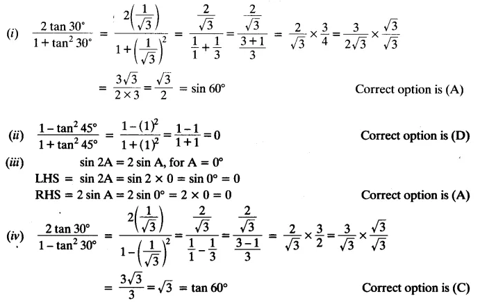 NCERT Solutions for Class 10 Maths Chapter 8 Trigonometry Exercise 8.2 Q2