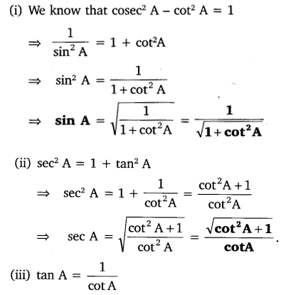 NCERT Solutions for Class 10 Maths Chapter 8 Trigonometry Exercise 8.4 Free PDF Download Q1