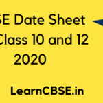 CBSE Date Sheet 2020