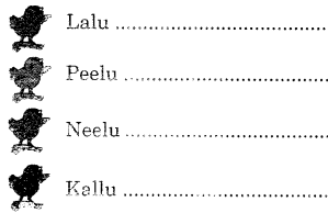 NCERT Solutions for Class 1 English Chapter 6 Lalu and Peelu Lets Share Q2