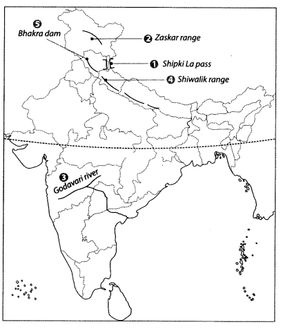 Class 9 Geography Map Work Chapter 1 India-Size and Location a6.1