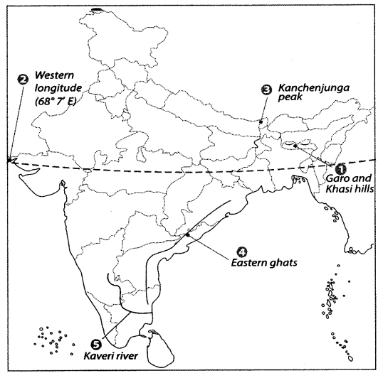 Class 9 Geography Map Work Chapter 2 Physical Features of India a3.1