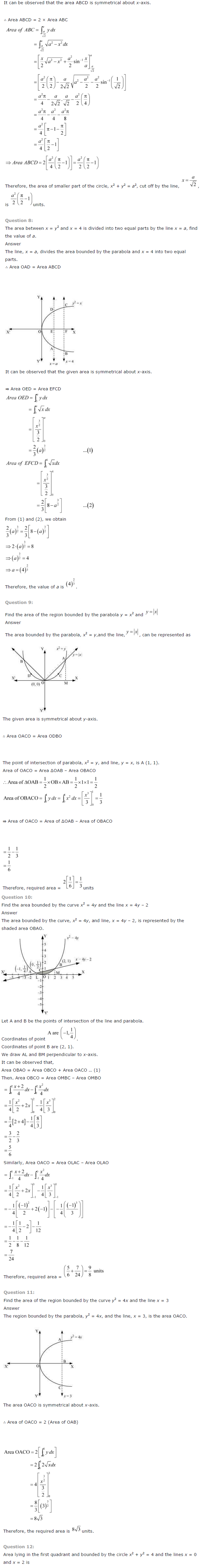 NCERT Solutions for Class 12 Maths Chapter 8 Application of Integrals 2