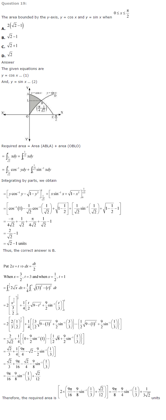 NCERT Solutions for Class 12 Maths Chapter 8 Application of Integrals 8