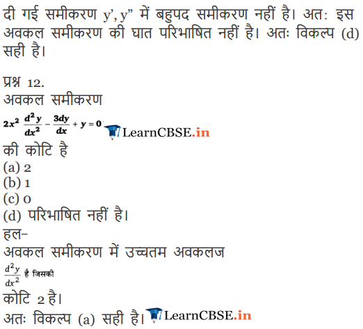 NCERT Solutions for Class 12 Maths Exercise 9.1 in Hindi Medium PDF