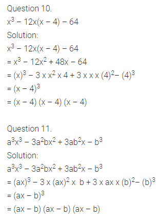 Factorisation of Algebraic Expressions Class 9 RD Sharma Solutions