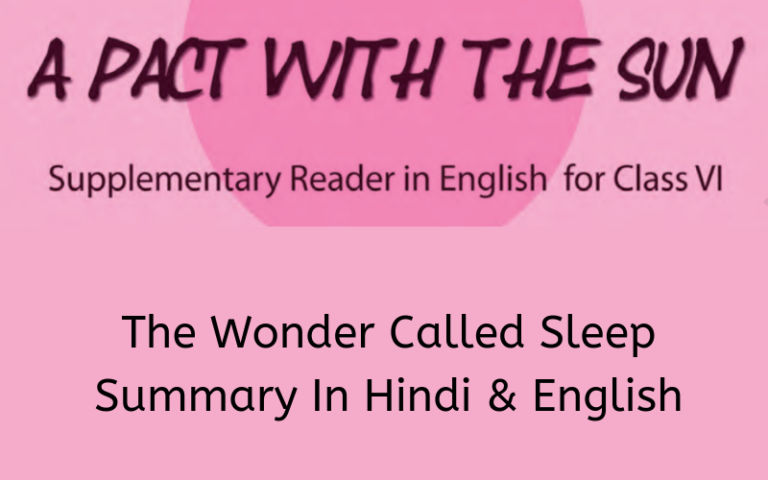 The Wonder Called Sleep Summary Class 6 English - Learn CBSE