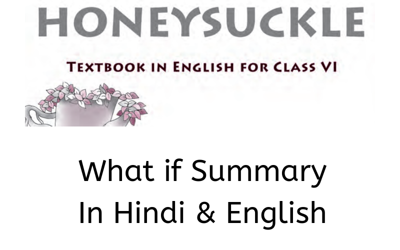 What if Summary Class 6 English