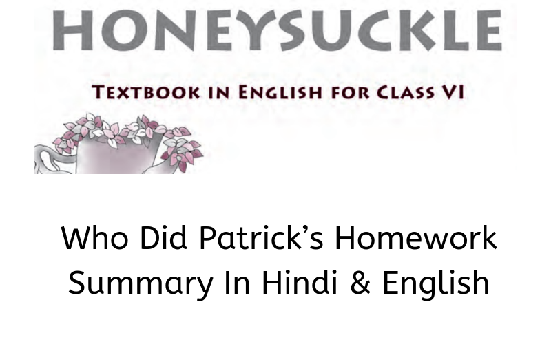 Who Did Patrick’s Homework Summary Class 6 English