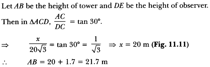 Applications of Trigonometry Height and Distance Class 10 Q 7