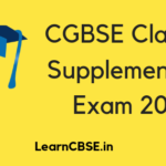 CGBSE Class 12 Supplementary Exam 2019